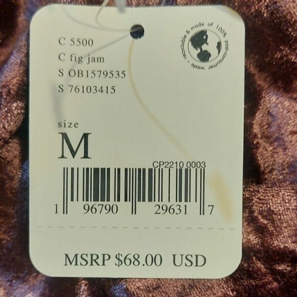 Free People All Night Velvet Tunic Fig Jam Size M New with tags - Picture 5 of 9